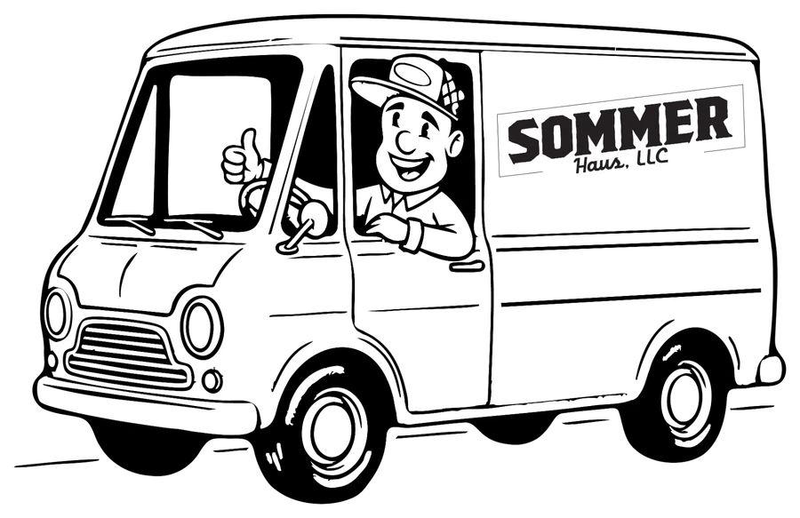 Sommer Haus mechanic giving a thumbs up from the company van